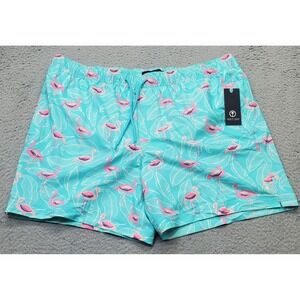 Trinity Coast‎ Swim Trunk Shorts Mens 2XL Multi Flamingo Print Mesh Lined UPF 50